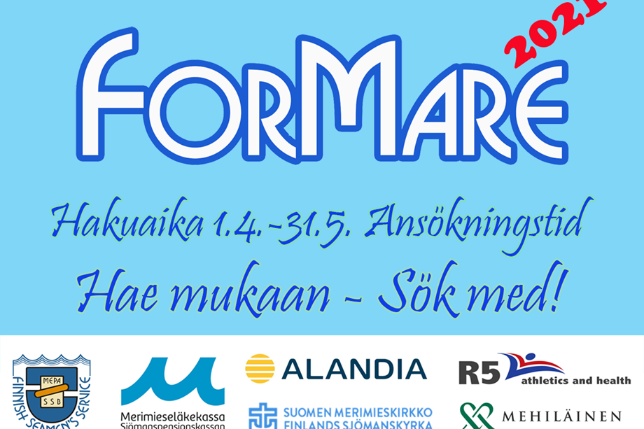 Merenkulkijan hyvinvointiohjelma ForMaren hakuilmoitus