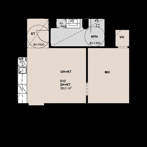 Kruunuvuoreneanta_2h+kt+39_Lasitettu_parveke_asuntopohjat-6, 39, lp